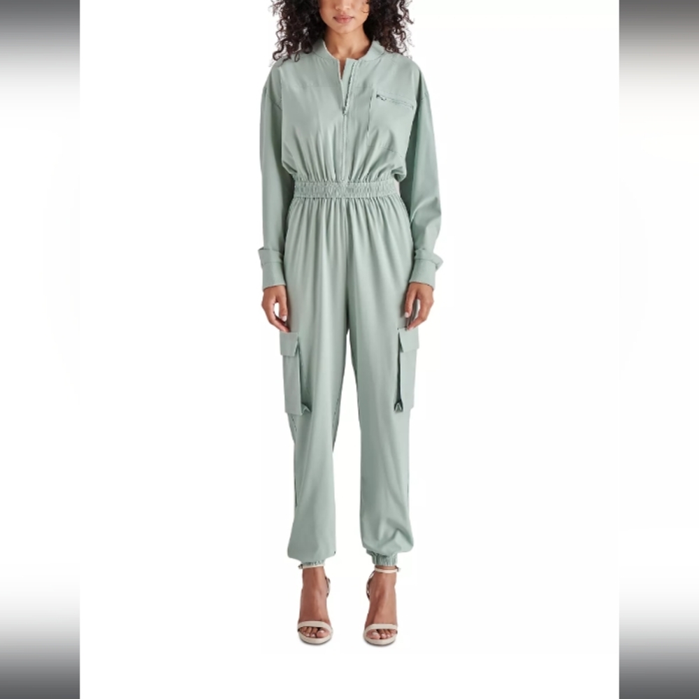 STEVE MADDEN ALENA MINT GREEN AVIATOR JUMPSUIT